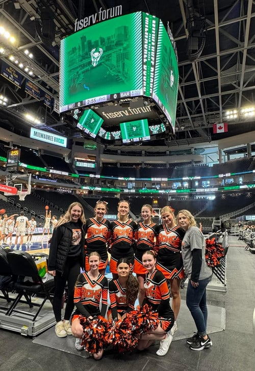 Cheerleaders at Fiserv